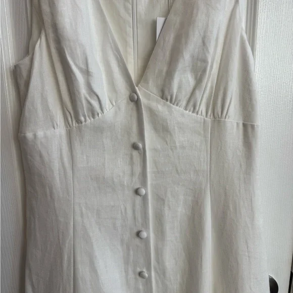 REFORMATION Sebastian Linen Midi Dress Size 6 NWT -  threedaughtersproperties.com